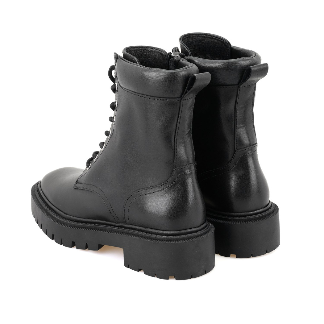 Teemo Siyah Kadın Fermuarlı Deri Postal Bot