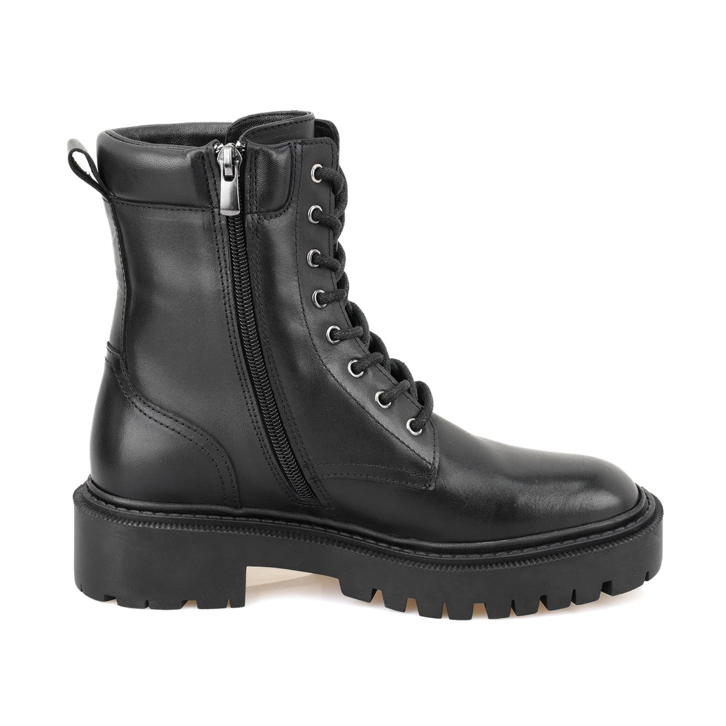 Teemo Siyah Kadın Fermuarlı Deri Postal Bot