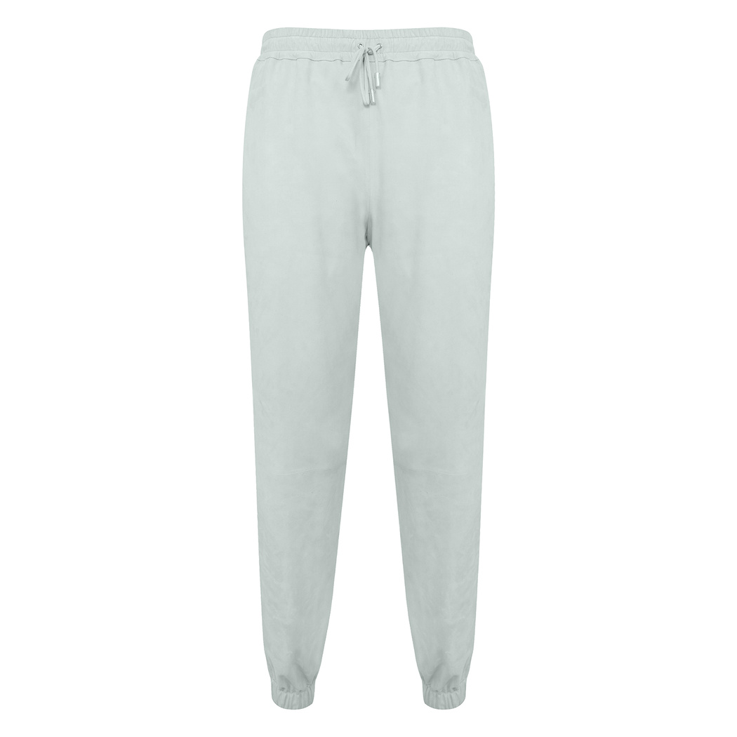 Tekla Yeşil Kadın Yüksek Bel Süet Jogging Deri Pantolon