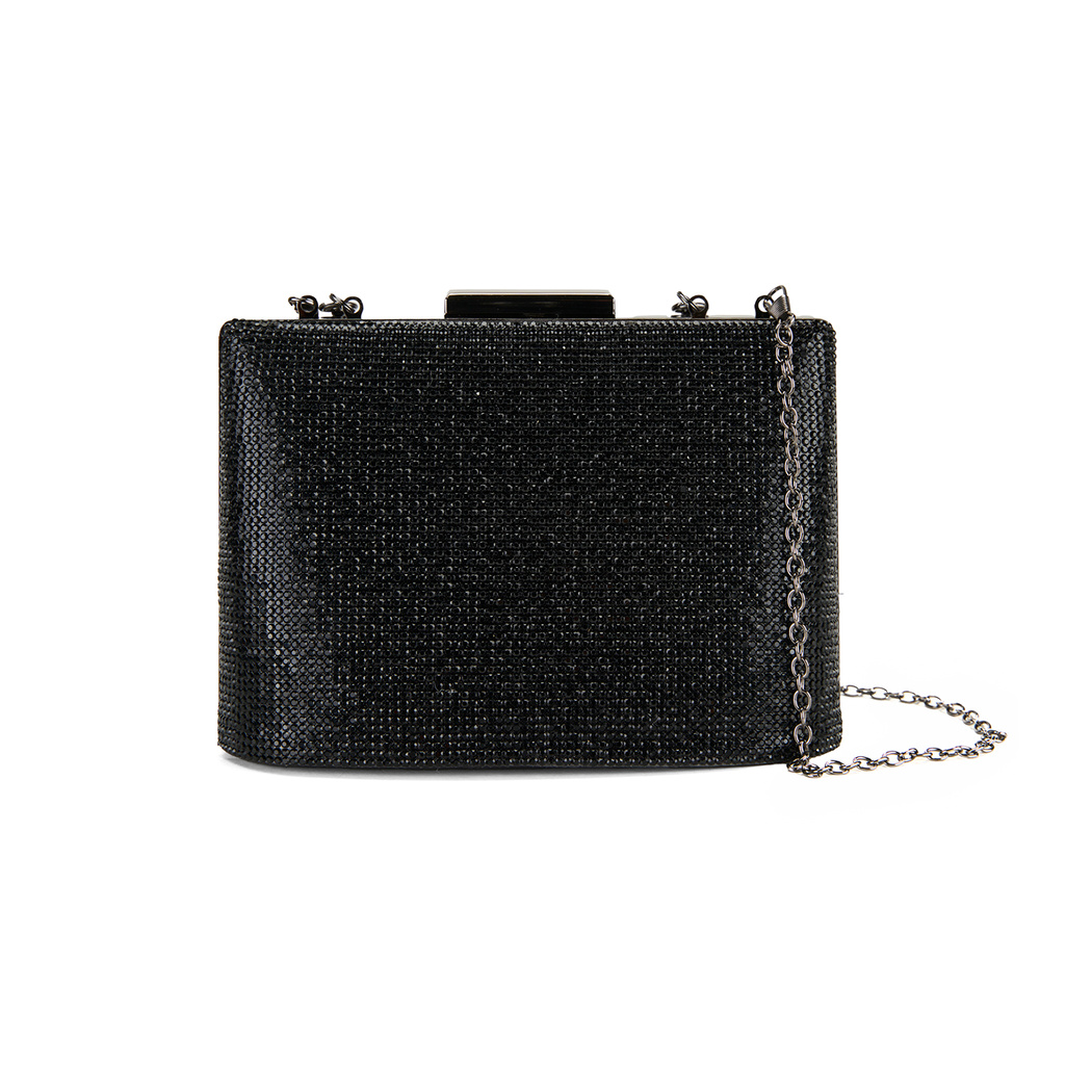 Teresa Siyah Kadın Parlak Taşlı Gece Çantası