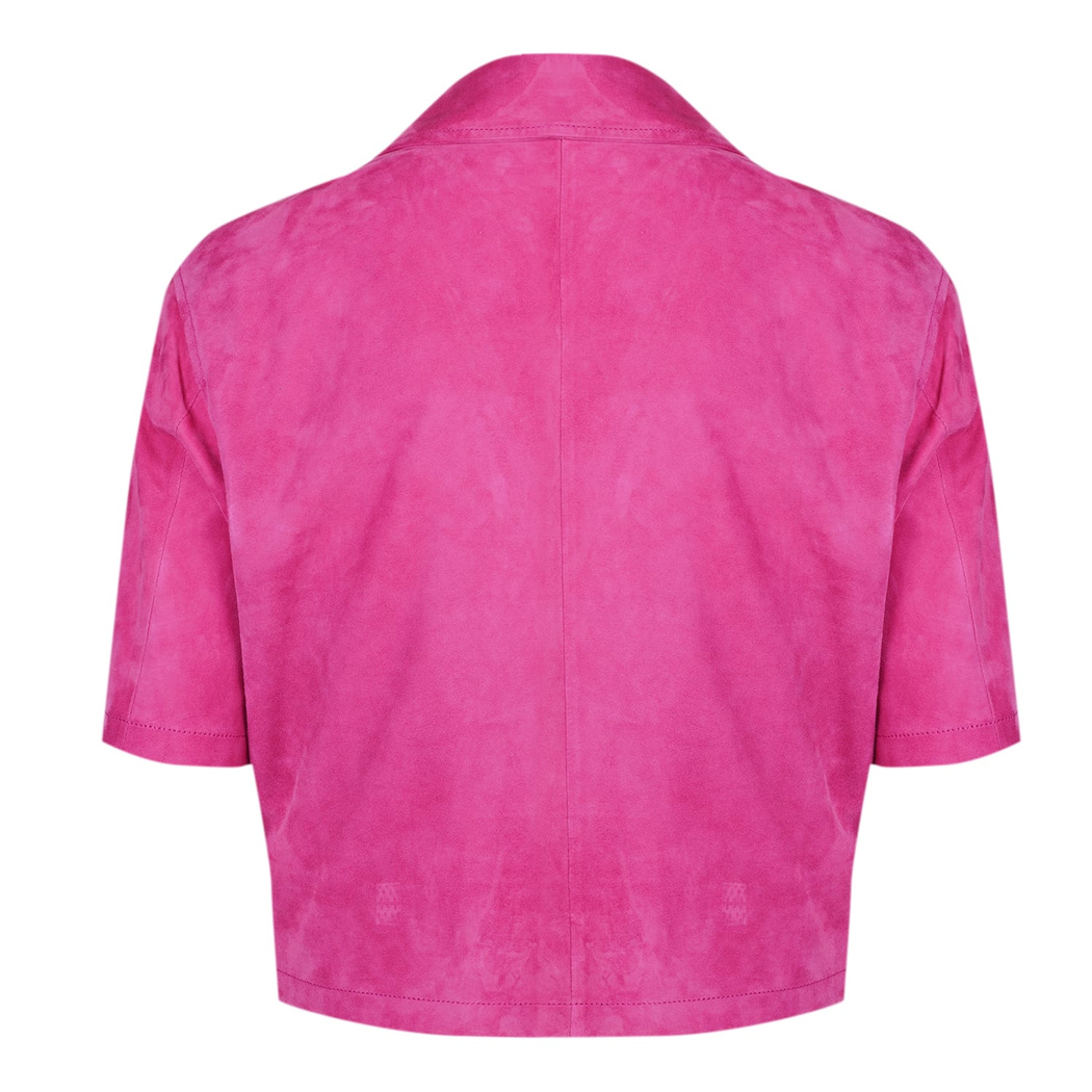 Teresina Pembe Kadın Süet Deri Gömlek