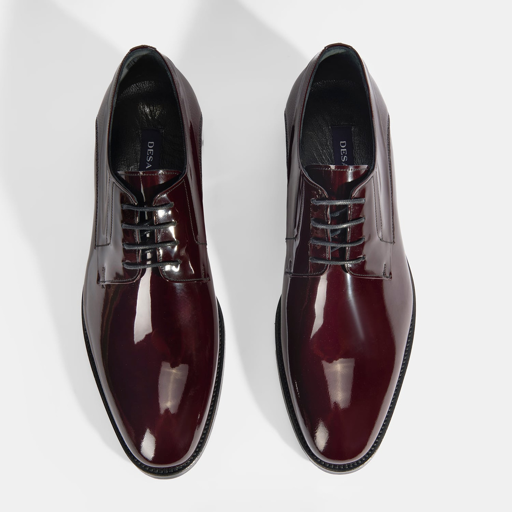 Therese Bordo Erkek Bağcıklı Rugan Klasik Ayakkabı