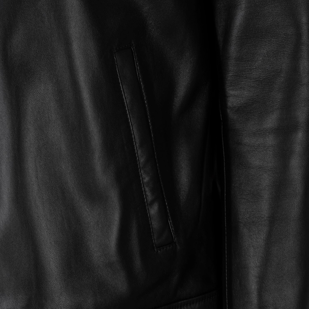 Thomas Erkek Siyah Deri Mont