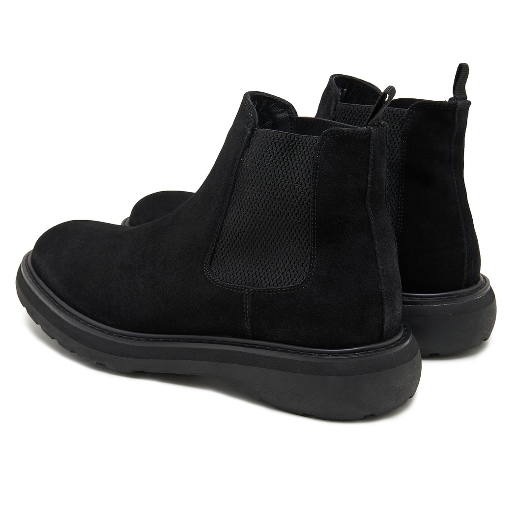 Tina Siyah Erkek Yandan Lastikli Süet Deri Chelsea Bot