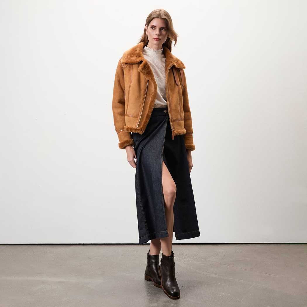 Tinora Kahve Kürk Ceket