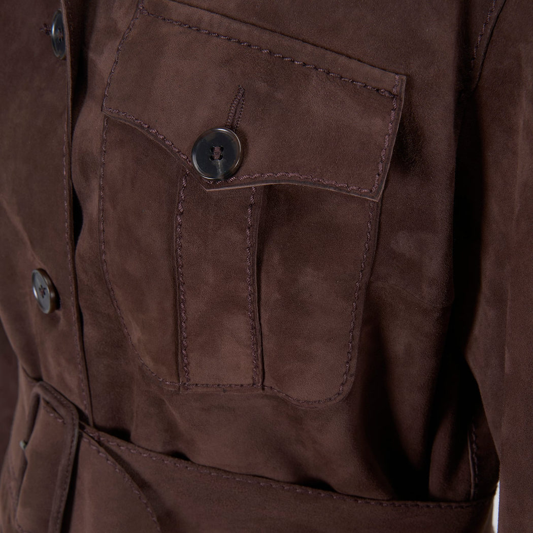 Tiora Kahve Kadın Süet Ceket