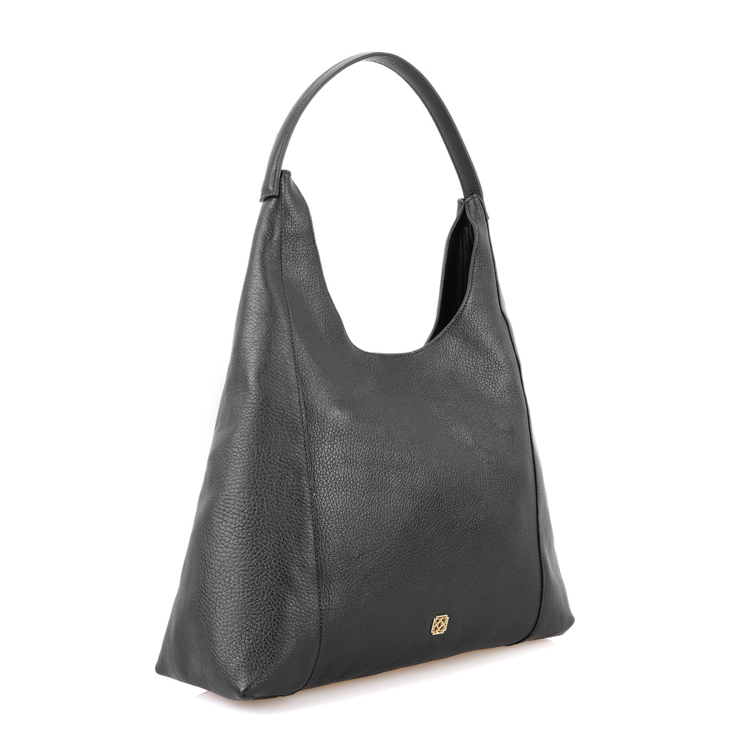 Tulipko Siyah Kadın Deri Omuz Çantası