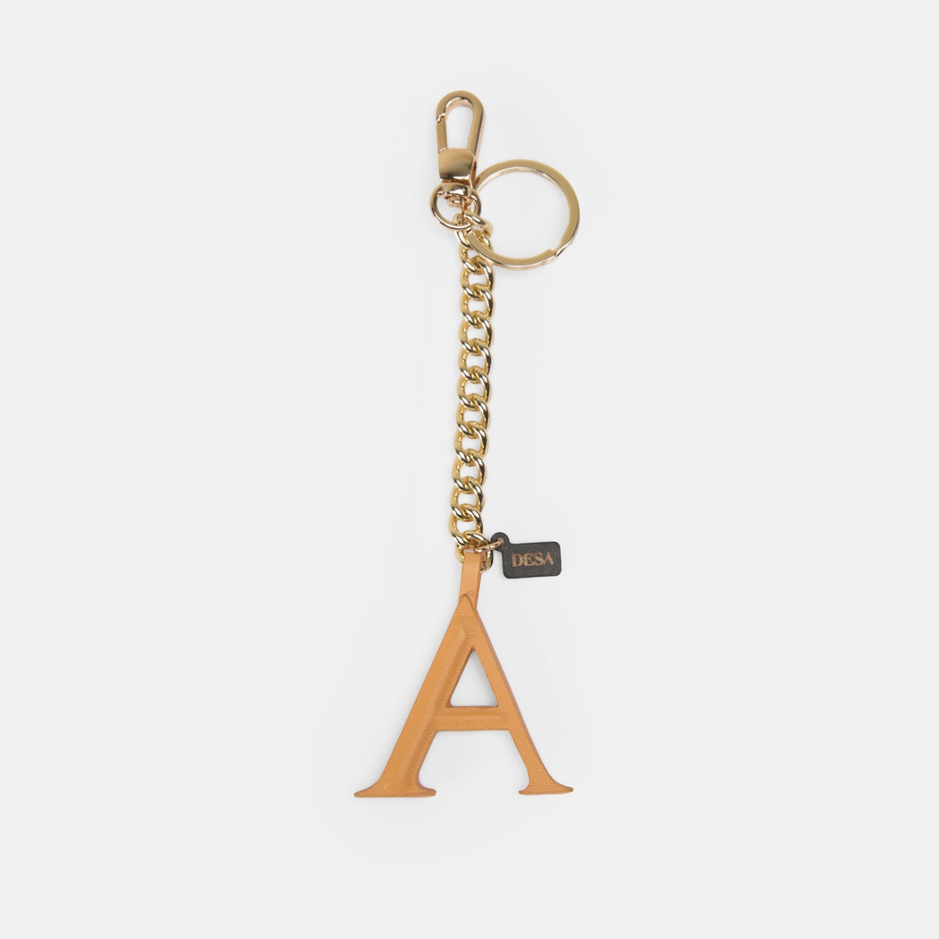 Turuncu A Harfi Deri Anahtarlık