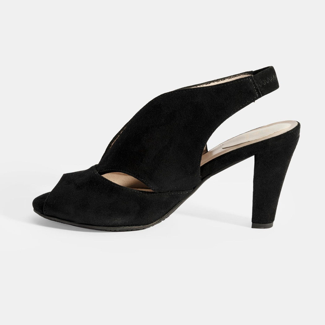 Ursula Siyah Kadın Topuklu DesaComfort Süet Sandalet