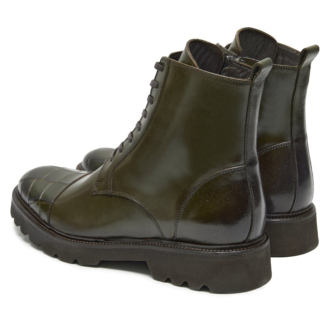 Vena Haki Erkek Kroko Baskılı Deri Bot