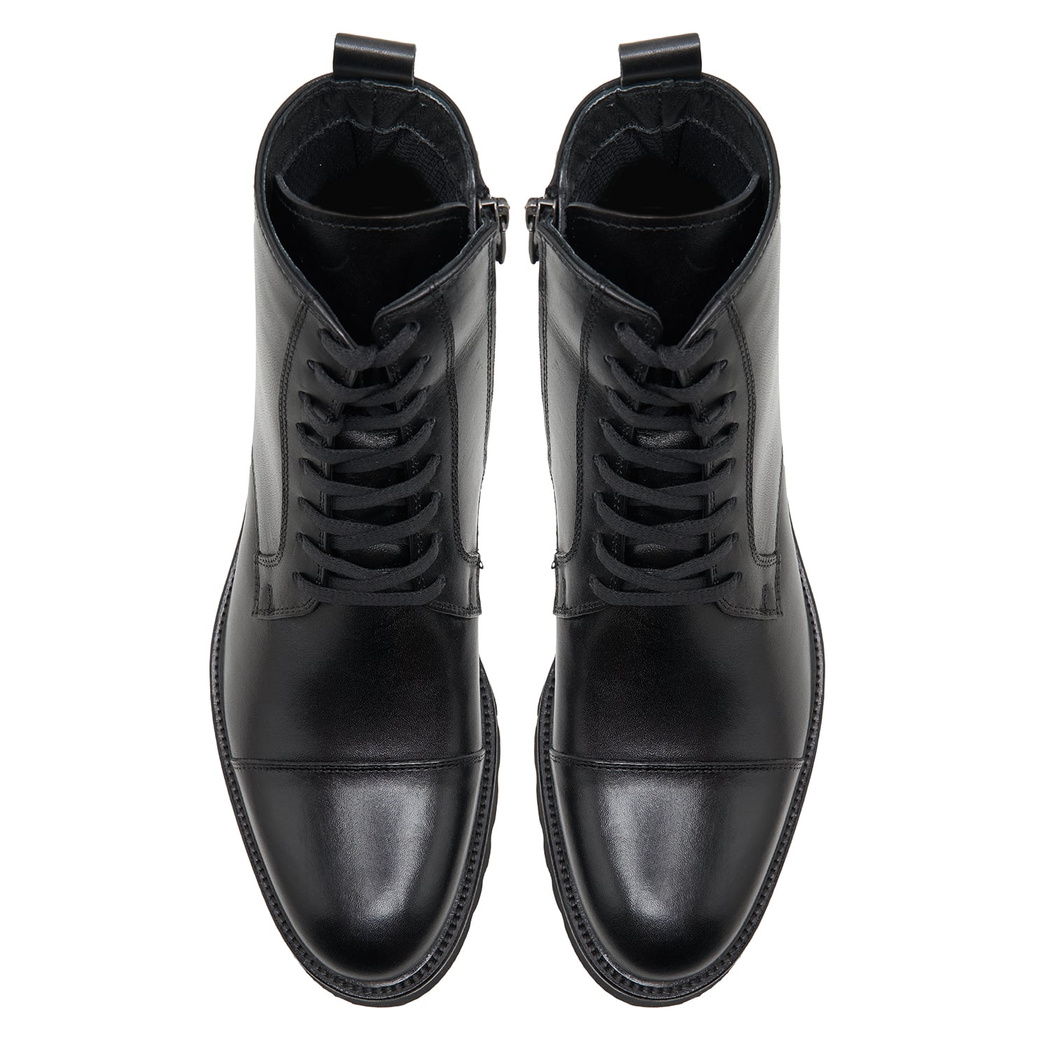 Vena Siyah Erkek Deri Bot