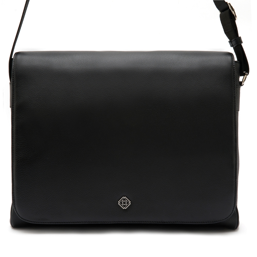 Verena Siyah Erkek Deri Postacı Çantası