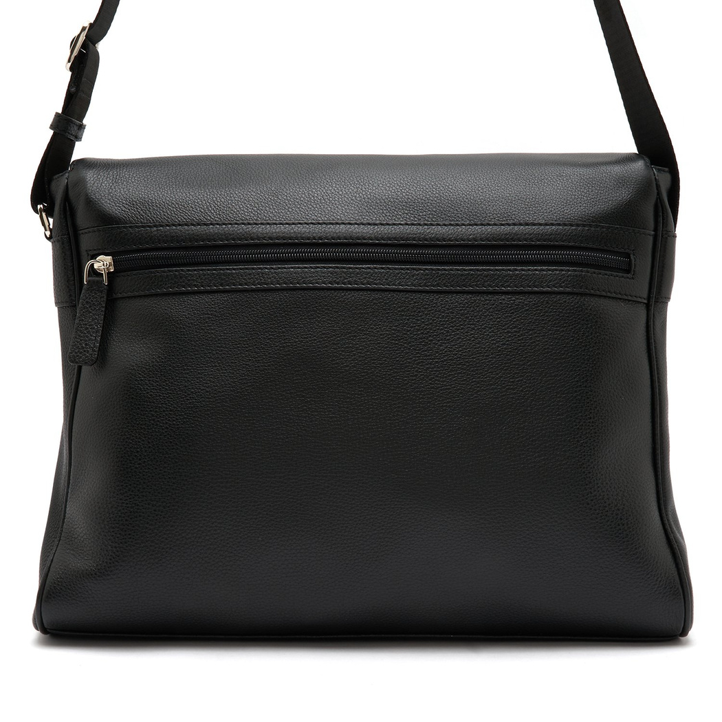 Verena Siyah Erkek Deri Postacı Çantası