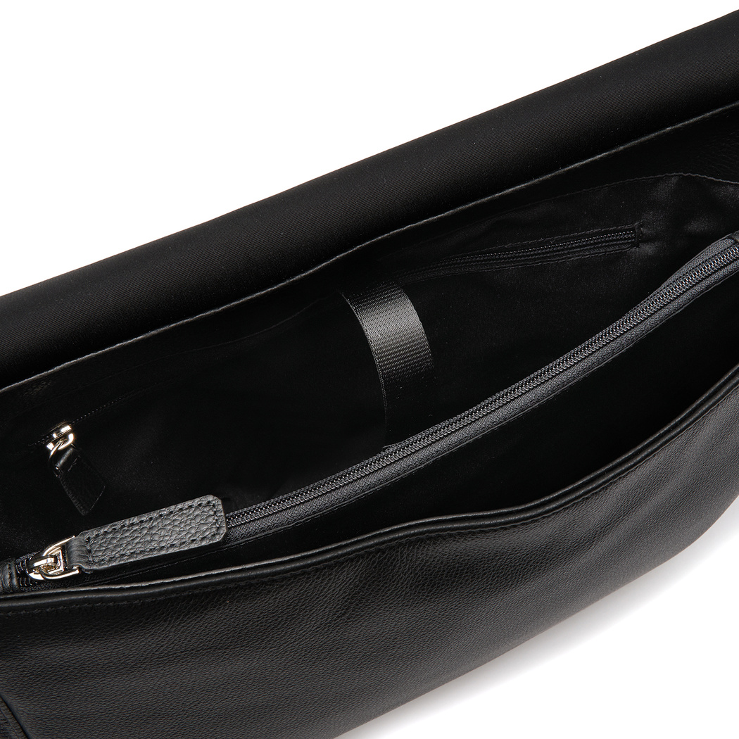 Verena Siyah Erkek Deri Postacı Çantası