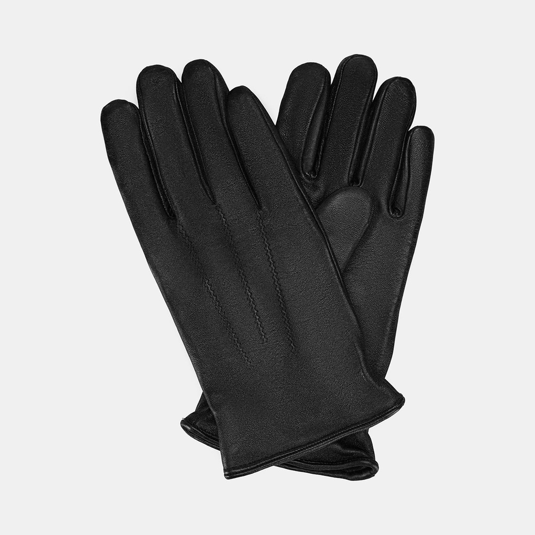 Vespera Siyah Erkek Lastikli Deri Eldiven 