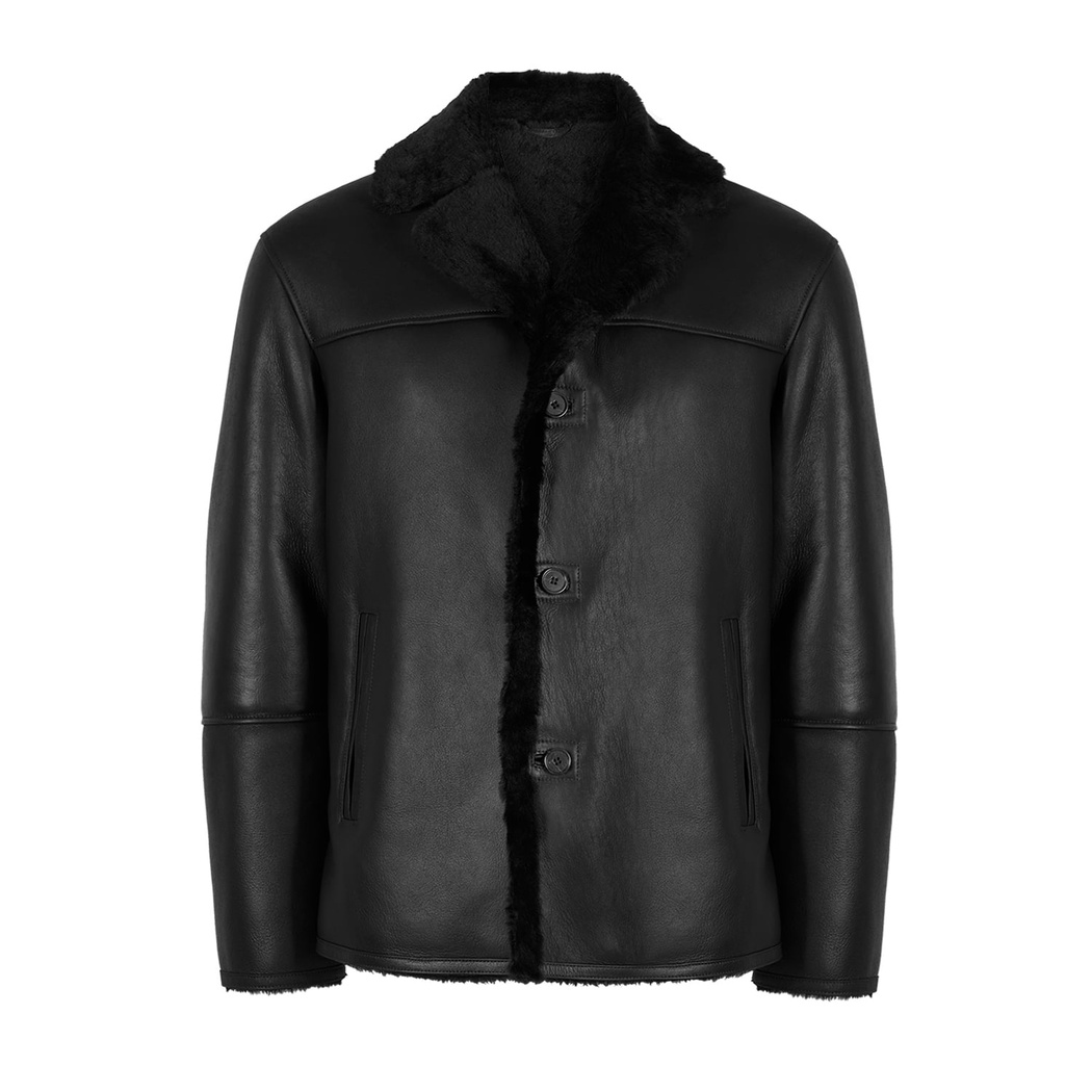 Viony Siyah Erkek Kürk Ceket