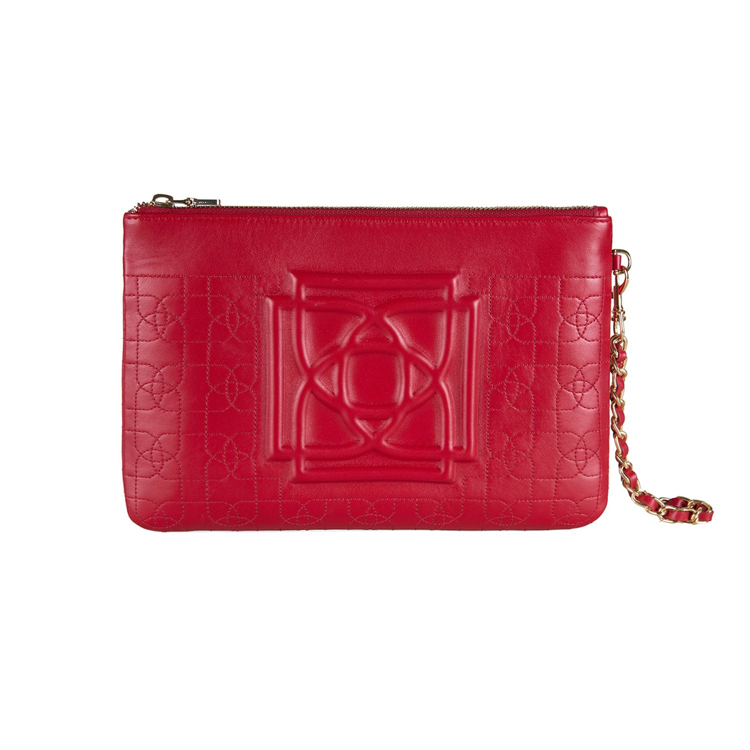 Vionya Kırmızı Nakışlı El Çantası