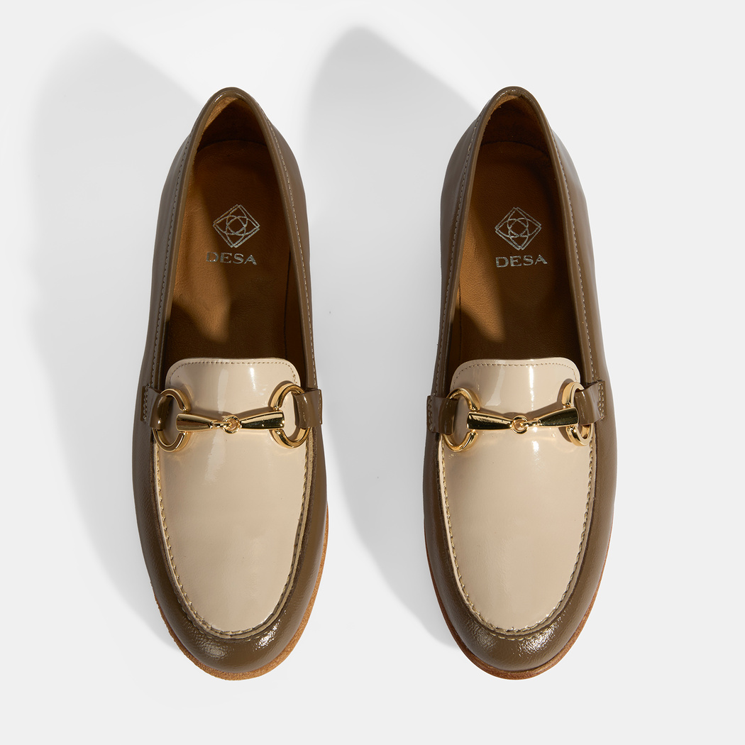 Vizon Kadın Metal Aksesuarlı Slip-On Rugan Loafer