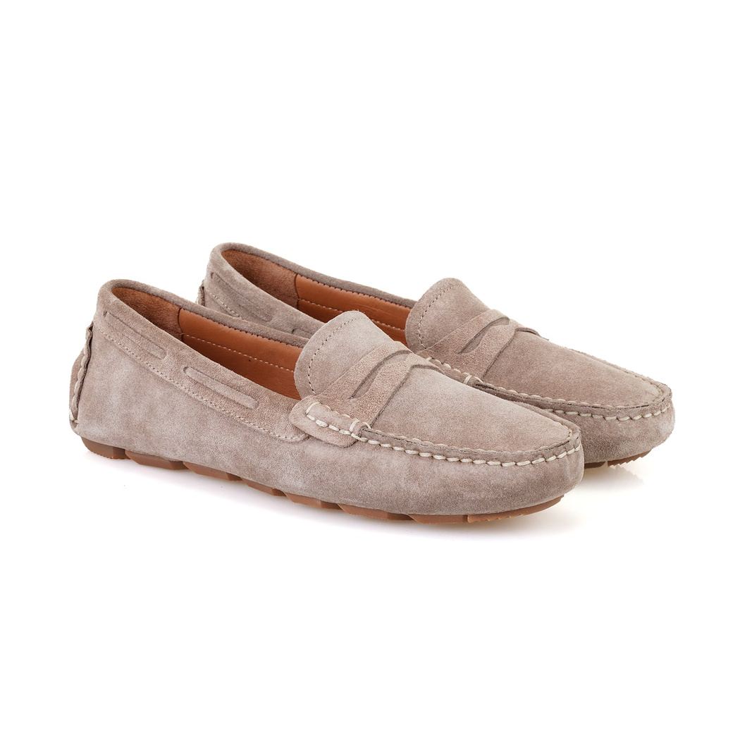 Vizon Kadın Süet Deri Loafer