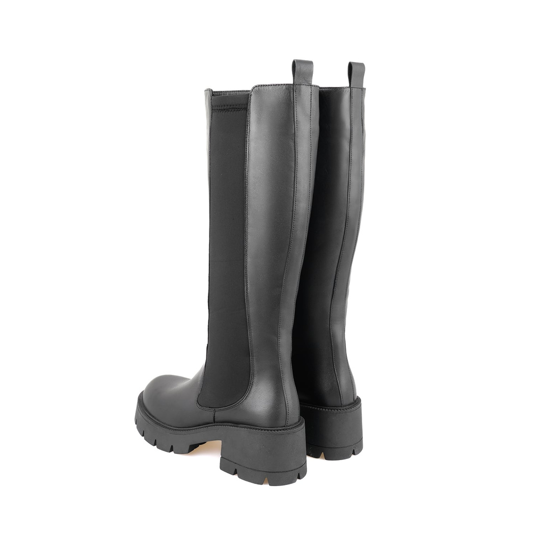 Wilma Siyah Kadın Fermuarlı Deri Çizme