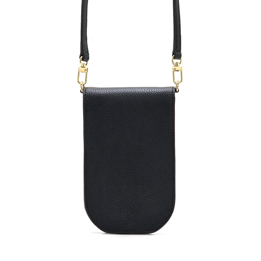 Woundy Siyah Kadın Deri Telefon Çantası 