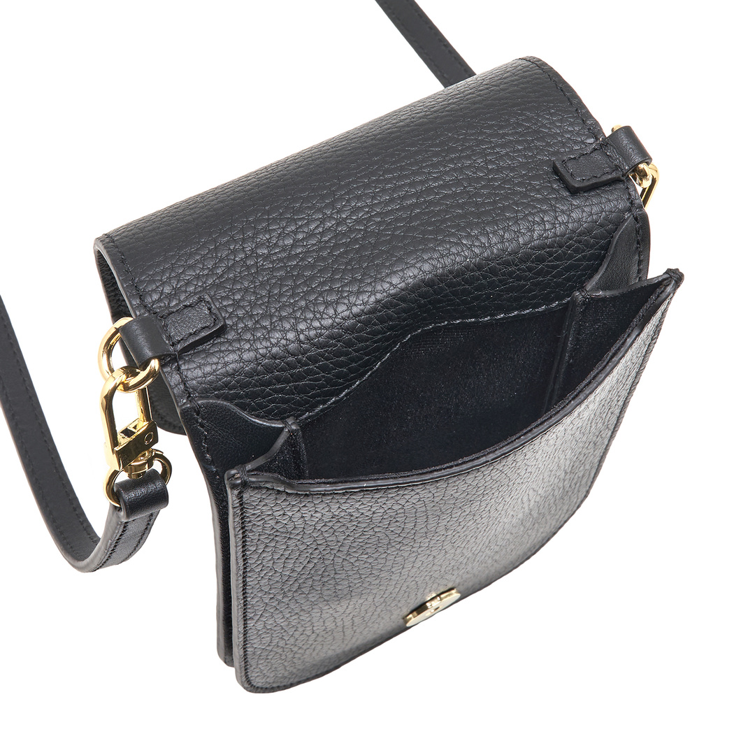 Woundy Siyah Kadın Deri Telefon Çantası 