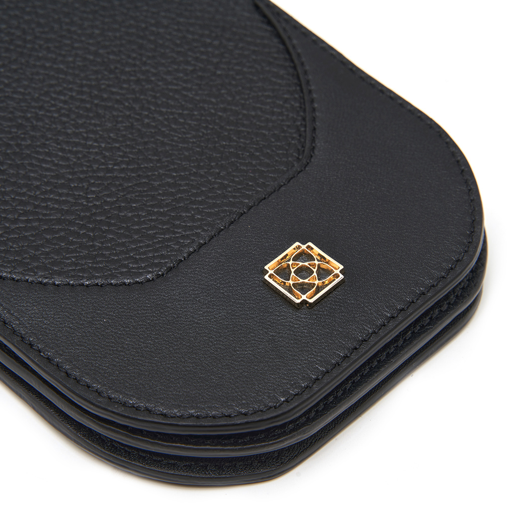 Woundy Siyah Kadın Deri Telefon Çantası 