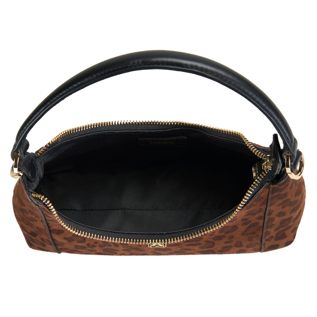 xxx Brielle Leopar Baskılı Süet Kadın Omuz Çantası