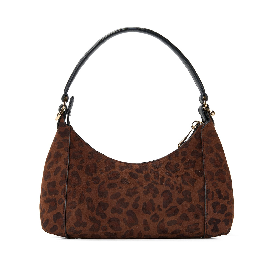 xxx Brielle Leopar Baskılı Süet Kadın Omuz Çantası
