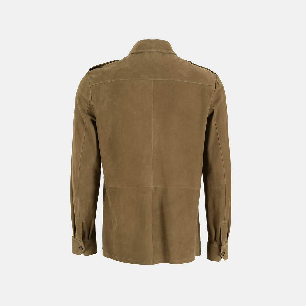 XXXAmadeo Yeşil Erkek Süet Deri Gömlek