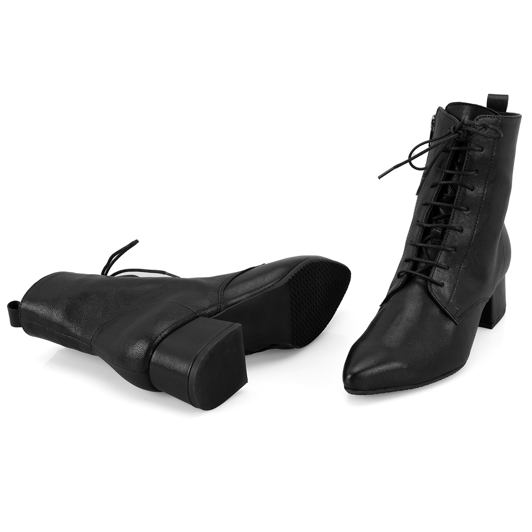 XXXBailey Siyah Kadın DesaComfort Fermuarlı Topuklu Deri Bot