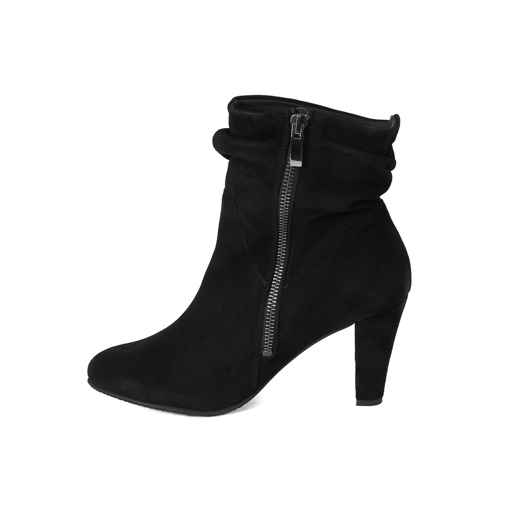 XXXBelen Siyah Kadın DesaComfort Fermuarlı Topuklu Deri Bot