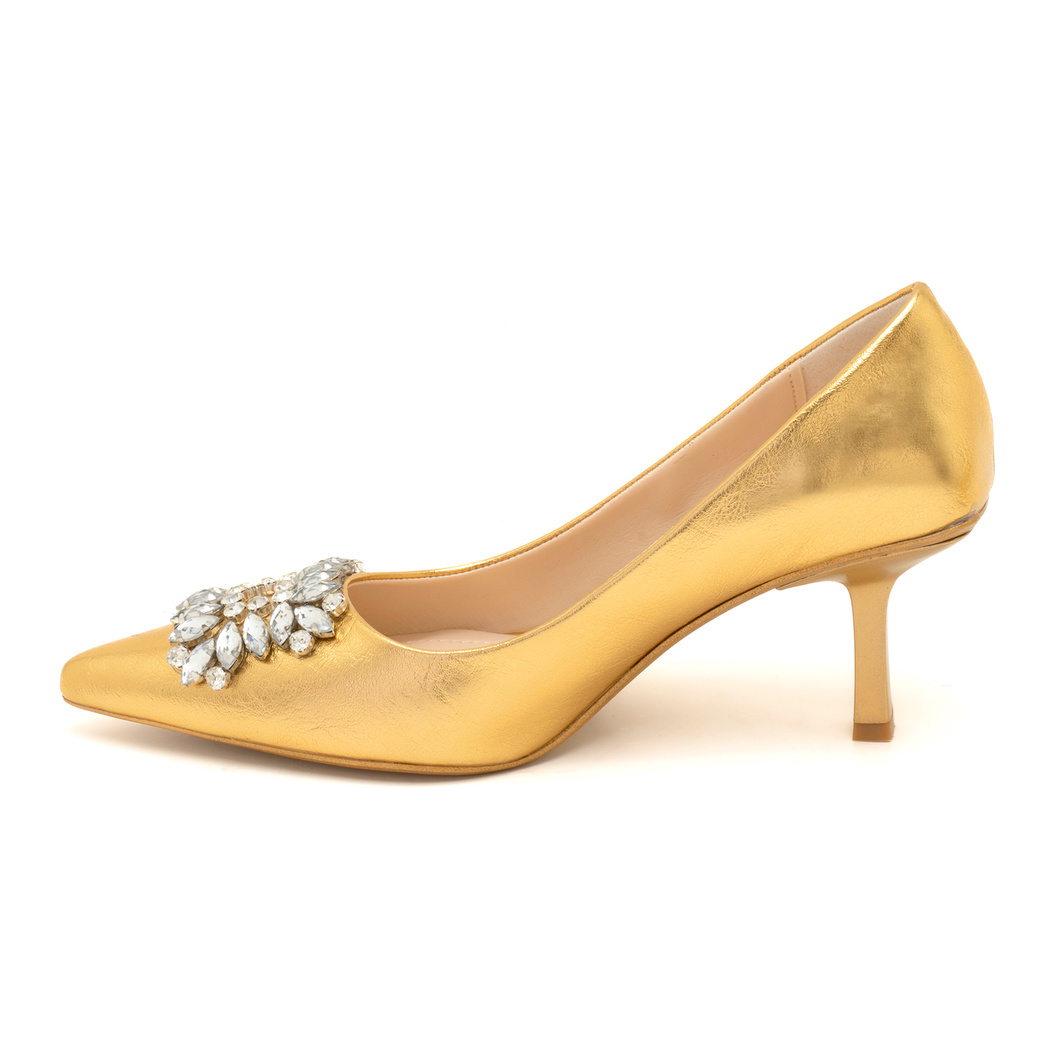XXXEgzon Gold Kadın Taşlı Stiletto