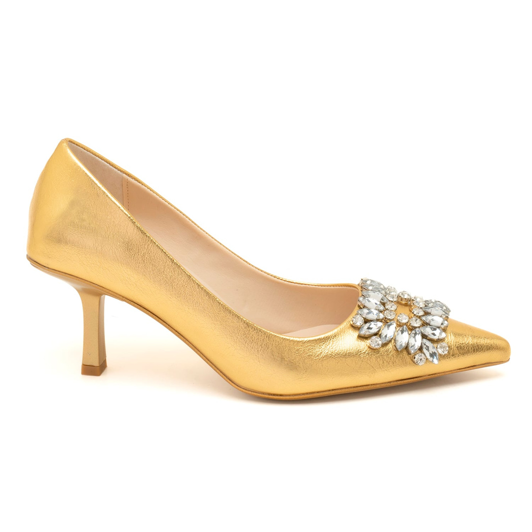 XXXEgzon Gold Kadın Taşlı Stiletto