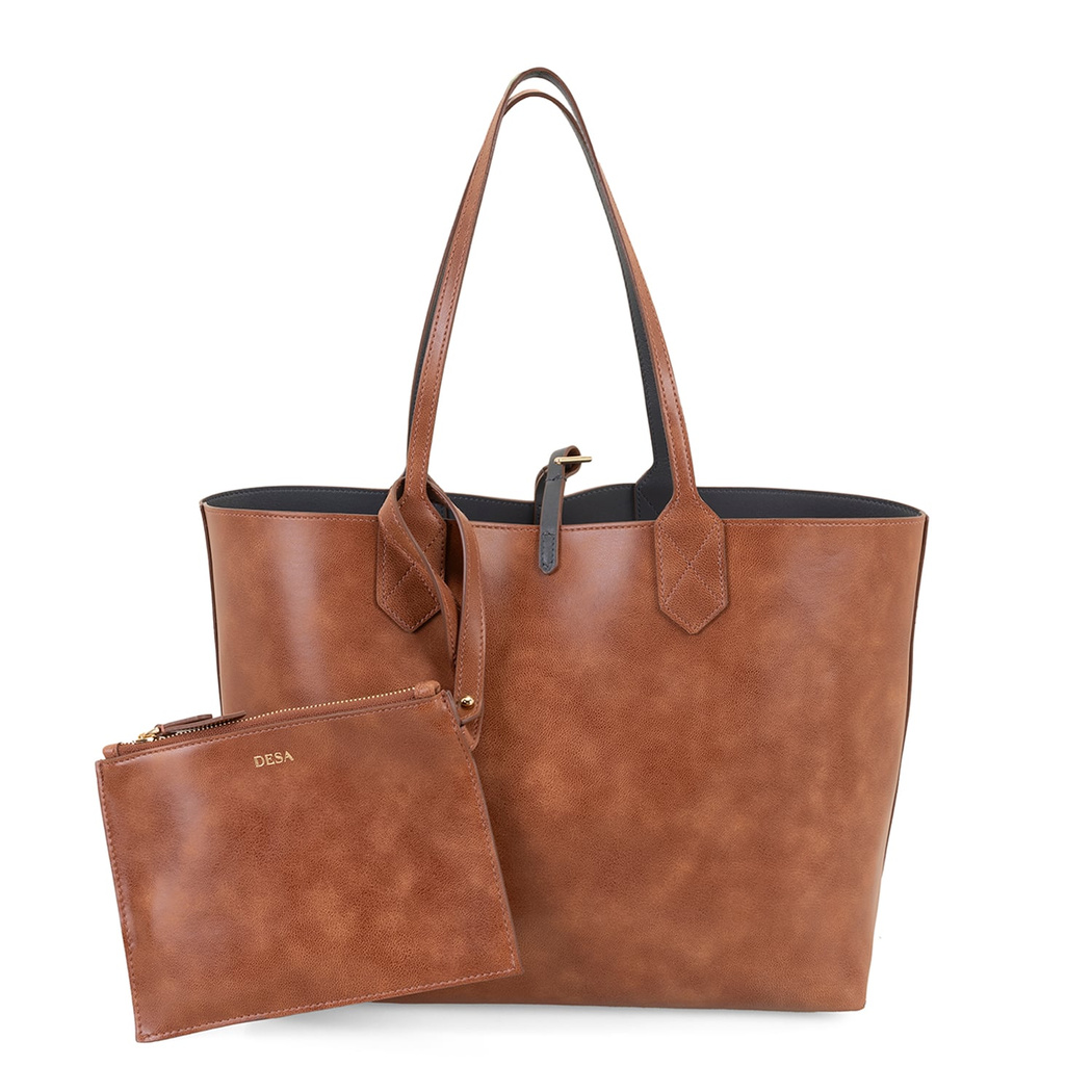 XXXEmely Gri Kadın Çift Taraflı Deri Omuz Çantası