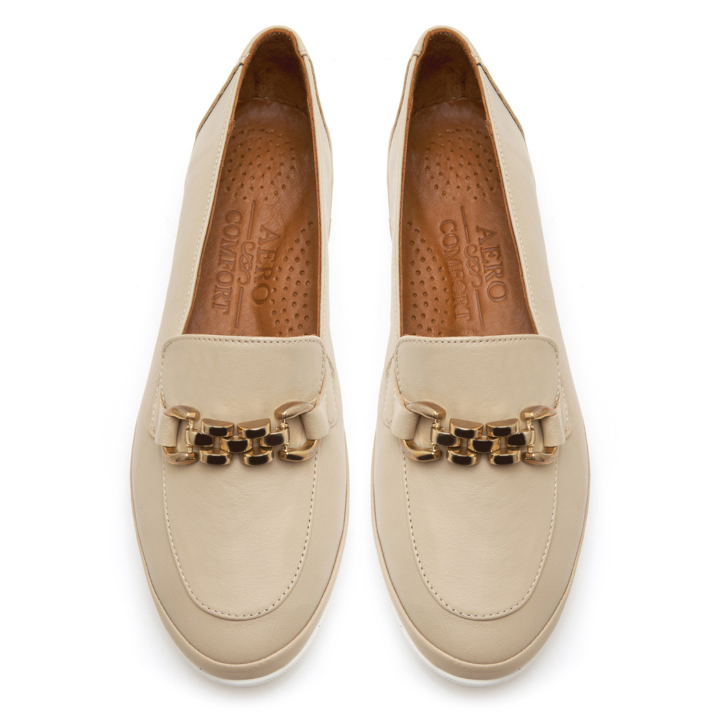 XXXHope DesaComfort Bej Kadın Deri Loafer