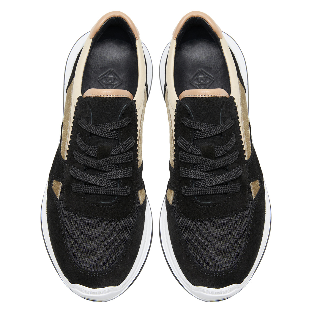 XXXXXXEyna Siyah Kadın Deri Spor Ayakkabı