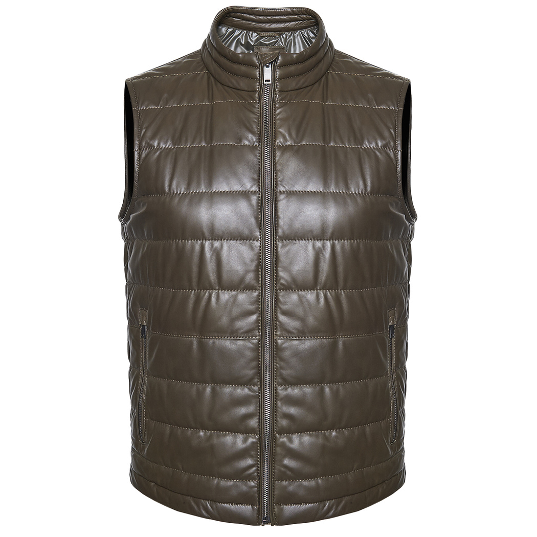 Yeşil Arrigo Erkek Deri Şişme Yelek