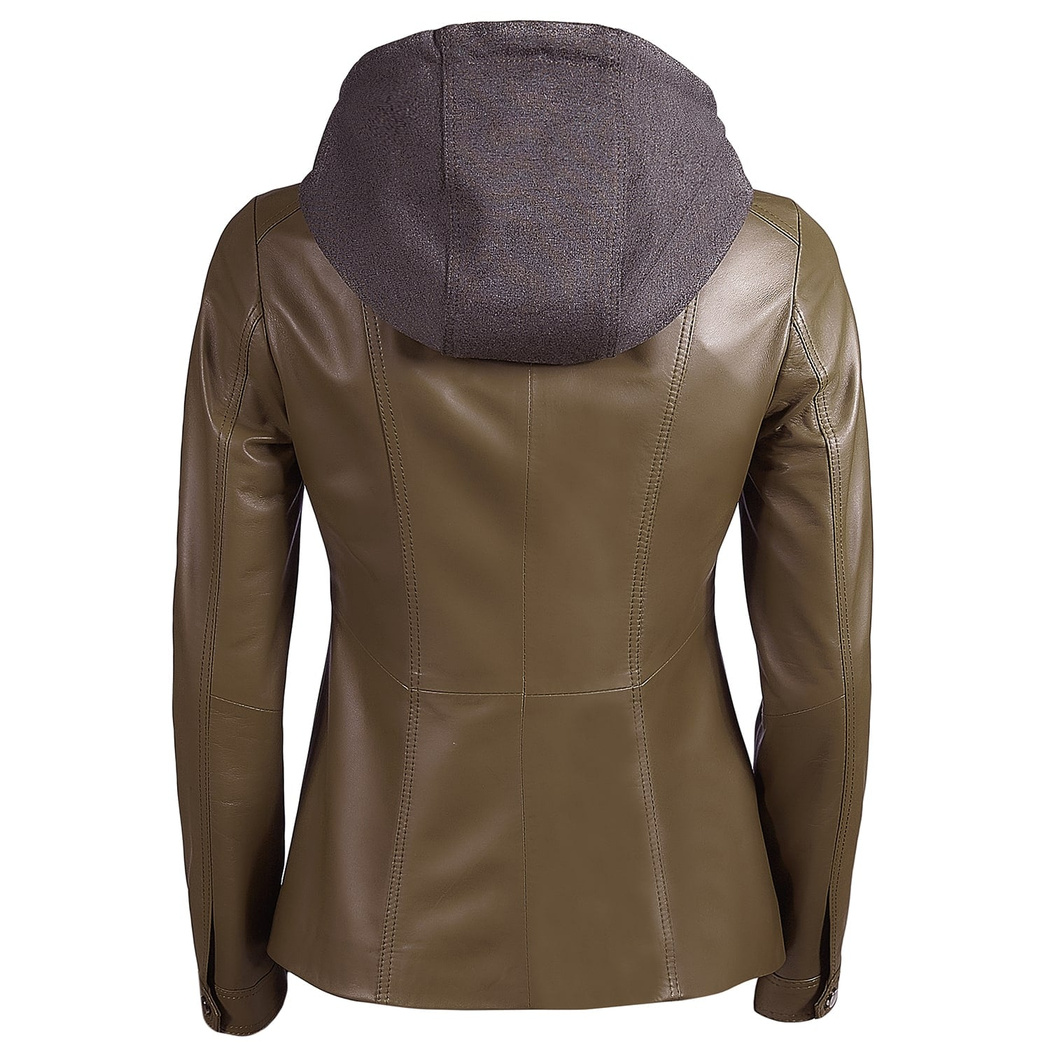 Yeşil Fianna Kadın Deri Mont