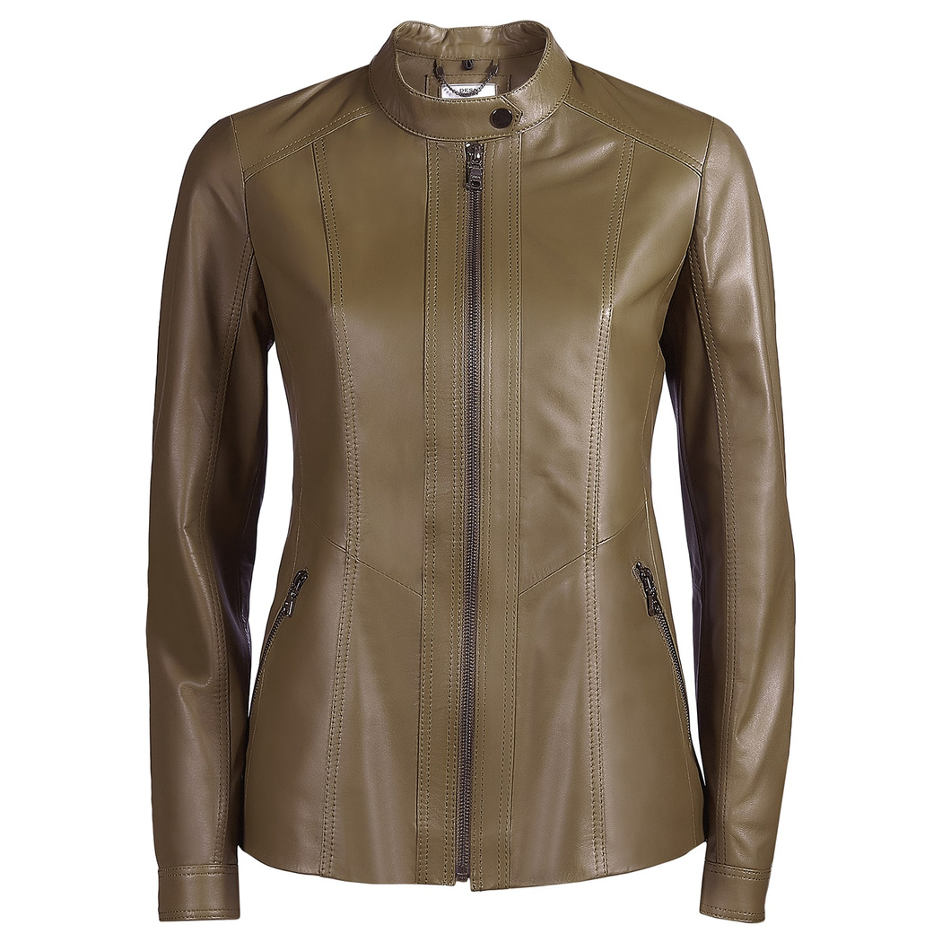 Yeşil Fianna Kadın Deri Mont