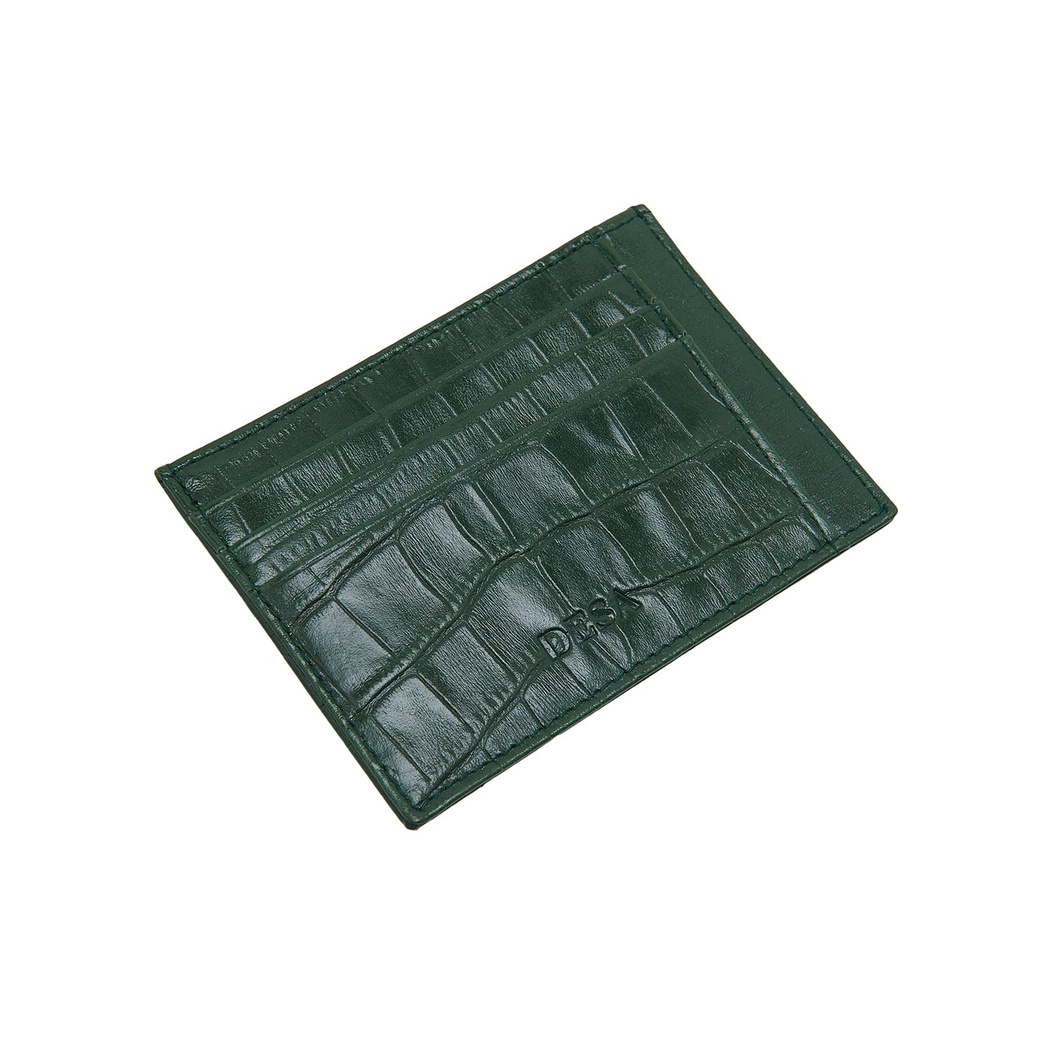 Yeşil Kroko Baskılı Deri Kartlık