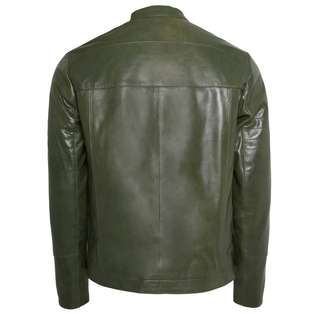 Yeşil Maso Erkek Deri Mont