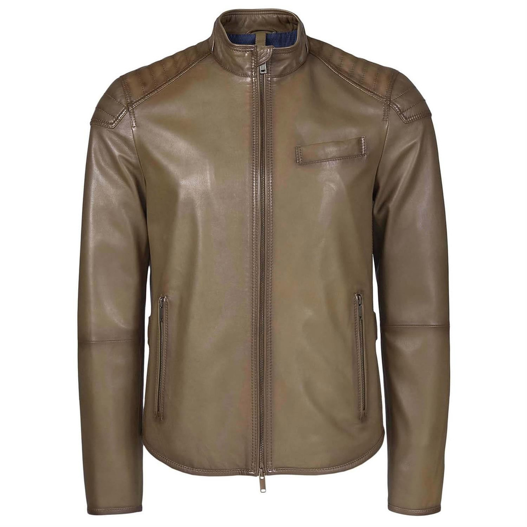 Yeşil Shawn Erkek Deri Mont