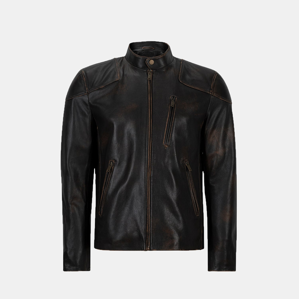 Zenon Konyak Erkek Vintage Deri Ceket