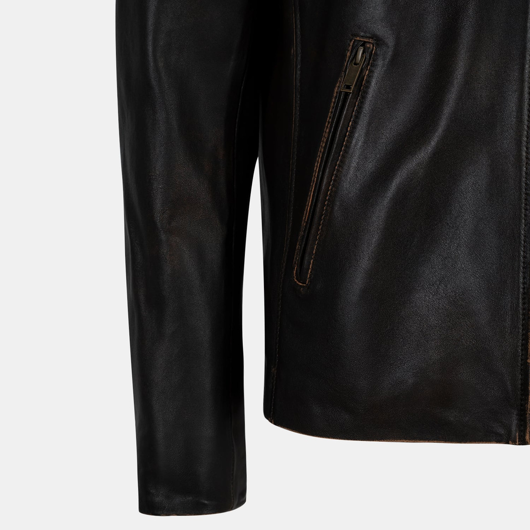 Zenon Konyak Erkek Vintage Deri Ceket