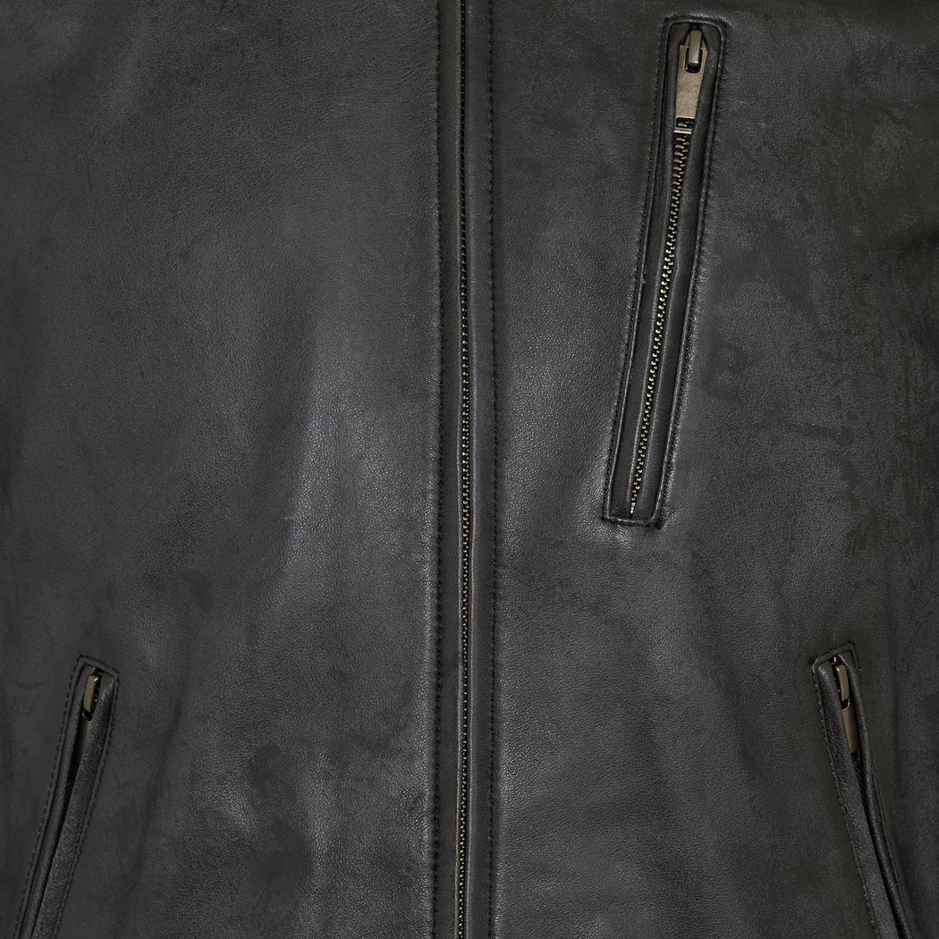 Zenon Lacivert Erkek Vintage Deri Ceket