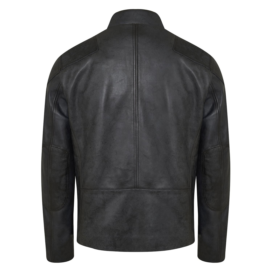 Zenon Lacivert Erkek Vintage Deri Ceket