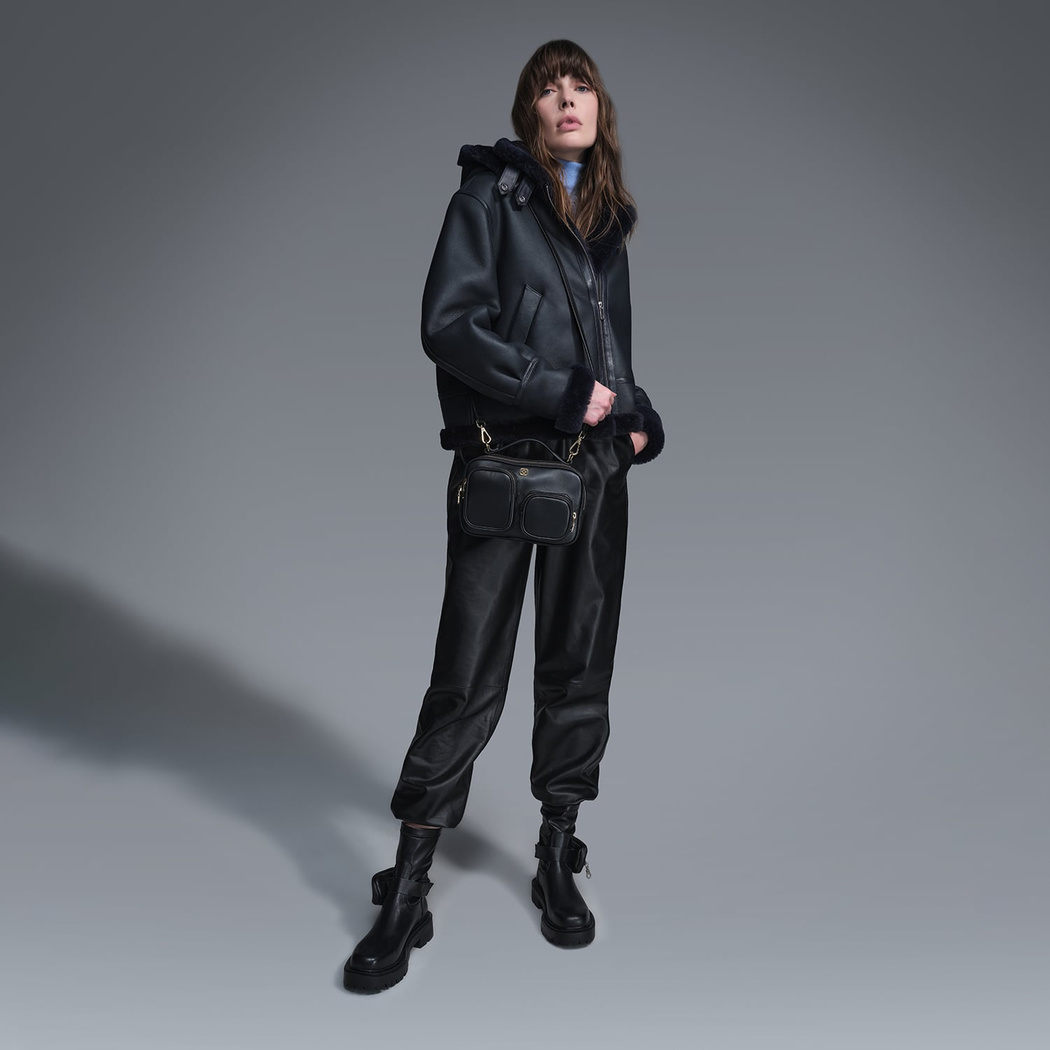 Zoe Lacivert Kadın Kürk Mont