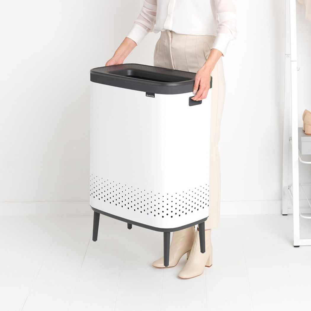 Brabantia Bo Beyaz Plastik Kapaklı Çamaşır Sepeti 2x45 L (BRA 200540)