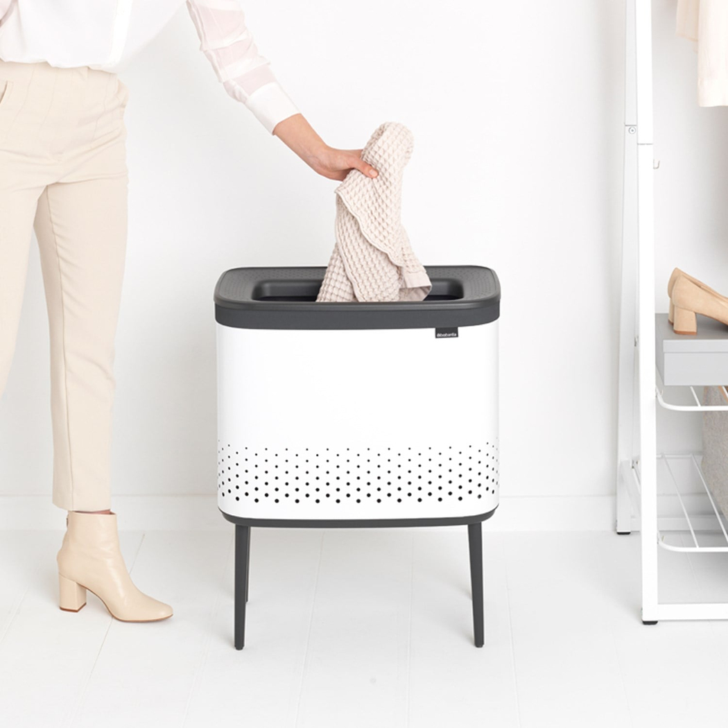 Brabantia Bo Beyaz Plastik Kapaklı Çamaşır Sepeti 60 L (BRA 200502)